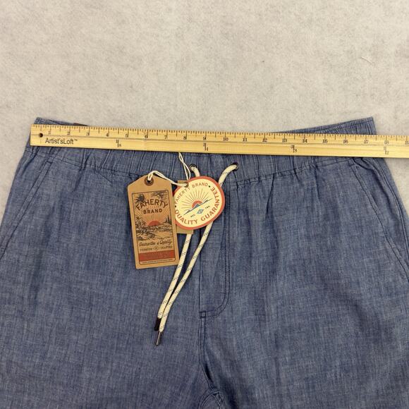 Faherty Essential Chambray Short 6.5" Drawstring Size XL indigo Dye NEW - Picture 5 of 14